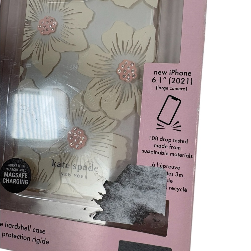 Kate Spade Apple IPhone 6.1 2021 hard shell Phone Case MagSafe Charging Floral - Picture 2 of 4
